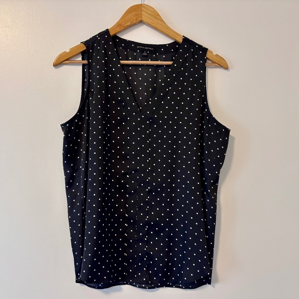 Banana Republic Microdot Sleeveless Blouse